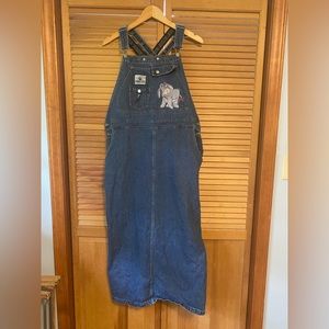 Disney’s Eeyore Denim Overall Dress Winnie the Pooh sz Large
